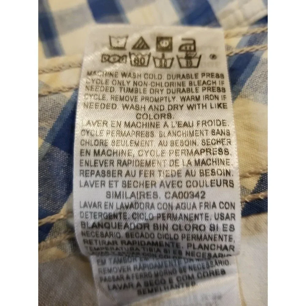 Levi's Mens Cargo Shorts Size 42 Blue White Plaid Pockets Gorpcore Grunge